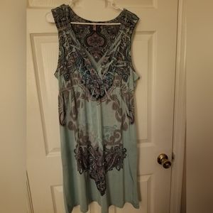 Pretty psychedelic designed dress thin material very cool low cut